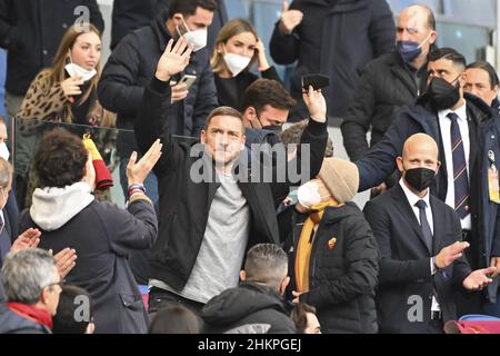 Rome, Italie.05th févr. 2022.Francesco Totti pendant les 24th jours de la série A Championship entre A.S. Roma vs Gênes CFC le 5th février 2022 au Stadio Olimpico à Rome, Italie.Crédit : Agence photo indépendante/Alamy Live News Banque D'Images