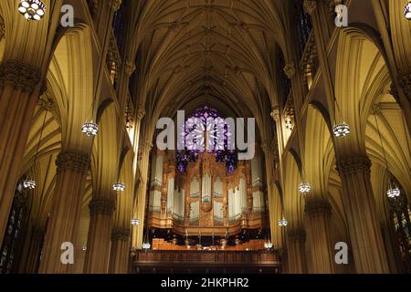 L'organe de tuyauterie dans leCathédrale de Patrick à Manhattan, New York Banque D'Images