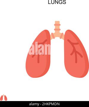 Icône de vecteur simple de poumons.Modèle de conception de symbole d'illustration pour élément d'interface utilisateur Web mobile. Illustration de Vecteur