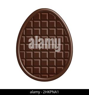 Œuf de Pâques au chocolat sur fond blanc. Illustre vecteur Illustration de Vecteur