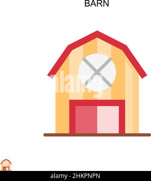 Icône de vecteur simple Barn.Modèle de conception de symbole d'illustration pour élément d'interface utilisateur Web mobile. Illustration de Vecteur