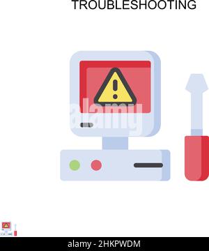 Dépannage de l'icône de vecteur simple.Modèle de conception de symbole d'illustration pour élément d'interface utilisateur Web mobile. Illustration de Vecteur