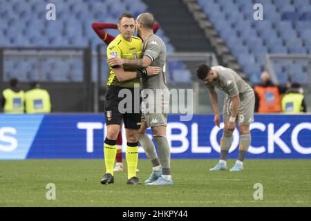 Arbitre Rosario Abisso pendant les 24th jours de la série A Championship entre A.S. Roma vs Gênes CFC le 5th février 2022 au Stadio Olimpico à Rome, Italie. Banque D'Images