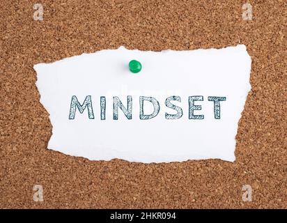 Le mot mindest est debout sur un papier, tableau d'affichage, concept de coaching, changer de croit, démarrer une nouvelle entreprise, la pensée positive Banque D'Images