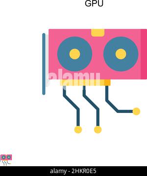 Icône de vecteur simple GPU.Modèle de conception de symbole d'illustration pour élément d'interface utilisateur Web mobile. Illustration de Vecteur