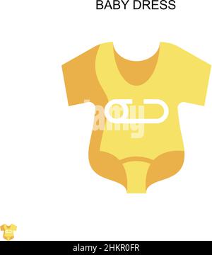 Robe de bébé simple icône vecteur.Modèle de conception de symbole d'illustration pour élément d'interface utilisateur Web mobile. Illustration de Vecteur