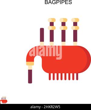 Icône de vecteur simple de bagpipes.Modèle de conception de symbole d'illustration pour élément d'interface utilisateur Web mobile. Illustration de Vecteur