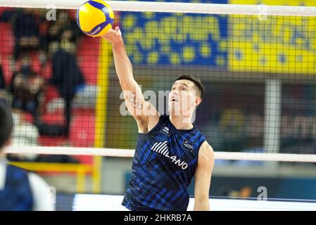 Vérone, Italie.05th févr. 2022.Thomas Jaeschke - Allianz Power Volley Milano pendant NBV Verona contre Allianz Milano, Volleyball Italien Serie A Men SuperLeague Championship à Vérone, Italie, février 05 2022 crédit: Independent photo Agency/Alay Live News Banque D'Images