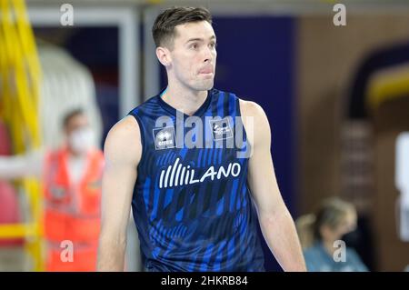 Forum AGSM, Vérone, Italie, 05 février 2022,Portrait de Thomas Jaeschke - Allianz Power Volley Milano pendant NBV Verona vs Allianz Milano - Volleyball Italien Serie A Men SuperLeague Championship Banque D'Images