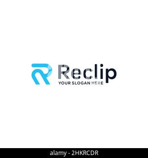 Design minimaliste du logo R Reclip Illustration de Vecteur
