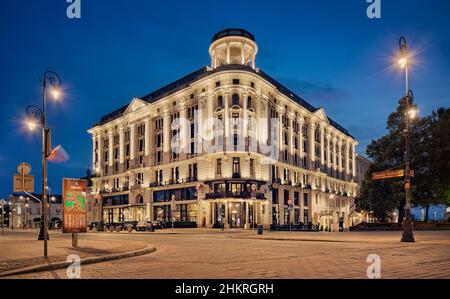 Varsovie - l'hôtel 5 étoiles Bristol dans la Krakowskie Przedmiescie Banque D'Images