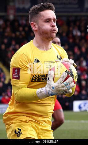 Kidderminster, Angleterre, le 5th février 2022.Luke Simpson de Kidderminster Harriers lors du match de la coupe Emirates FA au stade Aggborough, Kidderminster.Le crédit photo doit être lu : Darren Staples / Sportimage Banque D'Images