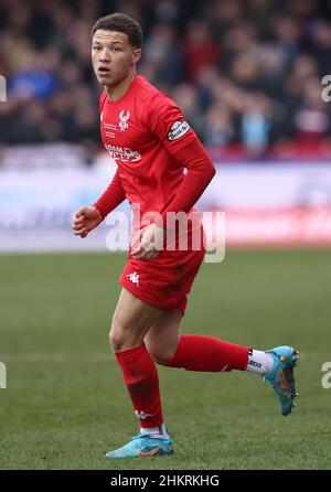 Kidderminster, Angleterre, le 5th février 2022.Jaiden White de Kidderminster Harriers lors du match de la coupe Emirates FA au stade Aggborough, Kidderminster.Le crédit photo doit être lu : Darren Staples / Sportimage Banque D'Images