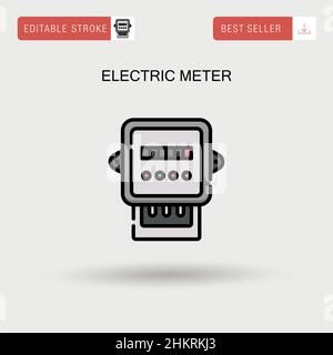 Icône vecteur simple compteur électrique. Illustration de Vecteur