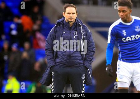 Liverpool, Royaume-Uni.05th févr. 2022.Frank Lampard, directeur d'Everton, lors du match de la Premier League entre Everton et Brentford à Goodison Park le 5th 2022 février à Liverpool, en Angleterre.(Photo de Tony Taylor/phcimages.com) Credit: PHC Images/Alamy Live News Banque D'Images