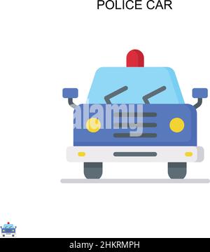 Icône vecteur simple voiture de police.Modèle de conception de symbole d'illustration pour élément d'interface utilisateur Web mobile. Illustration de Vecteur