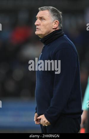 Swansea, Royaume-Uni.05th févr. 2022.Tony Mowbray Manager Blackburn Rovers pendant le jeu Credit: News Images /Alay Live News Banque D'Images