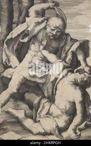 Art inspiré par Caïn Killing Abel, Lucas van Leyden, artiste, 1524, pays-Bas, Gravure, né dans la ville de Leiden, Lucas van Leyden a été le premier graveur hollandais à avoir obtenu un large succès dans sa vie. Il a réalisé environ 200 gravures, principalement des gravures, mais aussi des gravures sur bois et quelques gravures, des œuvres classiques modernisées par Artotop avec un peu de modernité. Formes, couleur et valeur, impact visuel accrocheur sur l'art émotions par la liberté d'œuvres d'art d'une manière contemporaine. Un message intemporel qui cherche une nouvelle direction créative. Artistes qui se tournent vers le support numérique et créent le NFT Artotop Banque D'Images