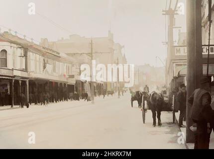 Art inspiré par Queen Street, Auckland, studio Muir & Moodie, vers 1912, Auckland, œuvres classiques modernisées par Artotop avec une touche de modernité. Formes, couleur et valeur, impact visuel accrocheur sur l'art émotions par la liberté d'œuvres d'art d'une manière contemporaine. Un message intemporel qui cherche une nouvelle direction créative. Artistes qui se tournent vers le support numérique et créent le NFT Artotop Banque D'Images