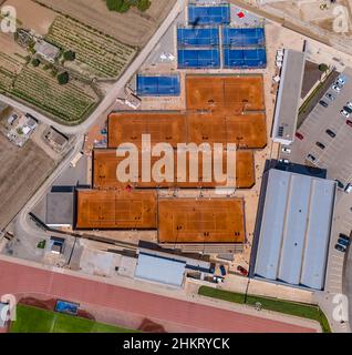 Vue aérienne, R.N.Centre sportif, Centre de tennis Rafael Nadal, chantier, Fartàritx, Manacor, Majorque,Iles Baléares, Espagne, Europe, Rafaa nad Banque D'Images