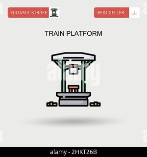 Icône de vecteur simple de plate-forme de train. Illustration de Vecteur