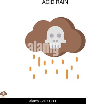 Icône vecteur simple de pluie acide.Modèle de conception de symbole d'illustration pour élément d'interface utilisateur Web mobile. Illustration de Vecteur