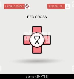 Icône de vecteur simple croix rouge. Illustration de Vecteur