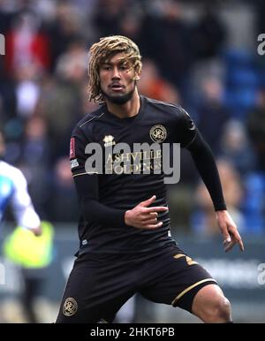 Peterborough, Royaume-Uni.05th févr. 2022.Dion Sanderson (QPR) aux Rangers de Peterborough United et Queens Park, au match rond-point Emirates FA Cup 4th, au Weston Homes Stadium, Peterborough, Cambridgeshire.Crédit : Paul Marriott/Alay Live News Banque D'Images