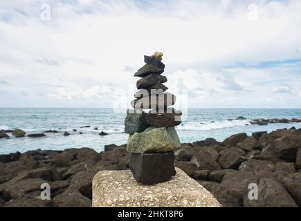 Photo de rochers empilés les uns sur les autres dans le vieux San Juan, Porto Rico Banque D'Images