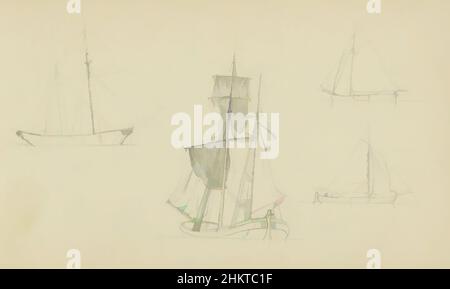 Art inspiré par la feuille d'étude avec des bateaux à voile, les œuvres classiques modernisées par Artotop avec une touche de modernité. Formes, couleur et valeur, impact visuel accrocheur sur l'art émotions par la liberté d'œuvres d'art d'une manière contemporaine. Un message intemporel qui cherche une nouvelle direction créative. Artistes qui se tournent vers le support numérique et créent le NFT Artotop Banque D'Images