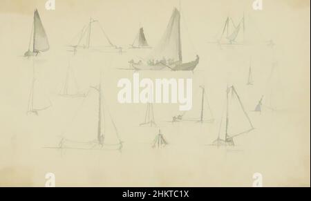 Art inspiré par la feuille d'étude avec des bateaux à voile, les œuvres classiques modernisées par Artotop avec une touche de modernité. Formes, couleur et valeur, impact visuel accrocheur sur l'art émotions par la liberté d'œuvres d'art d'une manière contemporaine. Un message intemporel qui cherche une nouvelle direction créative. Artistes qui se tournent vers le support numérique et créent le NFT Artotop Banque D'Images