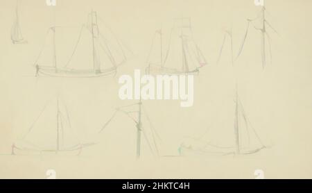 Art inspiré par la feuille d'étude avec des bateaux à voile, les œuvres classiques modernisées par Artotop avec une touche de modernité. Formes, couleur et valeur, impact visuel accrocheur sur l'art émotions par la liberté d'œuvres d'art d'une manière contemporaine. Un message intemporel qui cherche une nouvelle direction créative. Artistes qui se tournent vers le support numérique et créent le NFT Artotop Banque D'Images