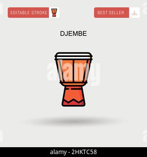 Icône de vecteur simple djembe. Illustration de Vecteur