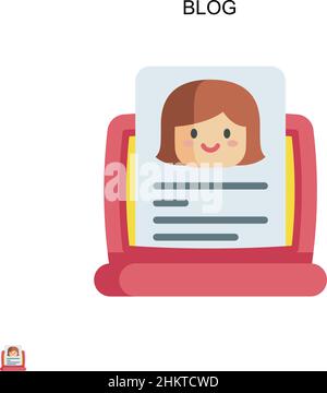 Blog simple vecteur icône.Modèle de conception de symbole d'illustration pour élément d'interface utilisateur Web mobile. Illustration de Vecteur