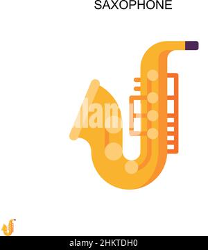 Icône de vecteur simple saxophone.Modèle de conception de symbole d'illustration pour élément d'interface utilisateur Web mobile. Illustration de Vecteur