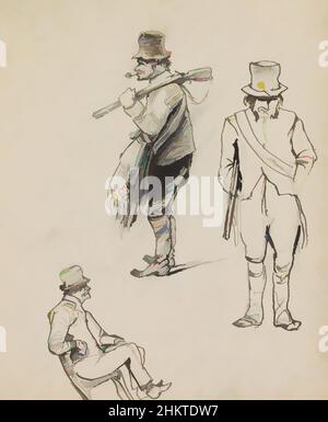 Art inspiré par l'étude d'un homme penché en arrière sur une chaise. Chasseurs, un avec un tuyau et un fusil au-dessus de l'épaule, les œuvres classiques modernisées par Artotop avec un peu de modernité. Formes, couleur et valeur, impact visuel accrocheur sur l'art émotions par la liberté d'œuvres d'art d'une manière contemporaine. Un message intemporel qui cherche une nouvelle direction créative. Artistes qui se tournent vers le support numérique et créent le NFT Artotop Banque D'Images