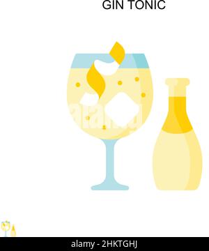 Gin tonique simple vecteur icône.Modèle de conception de symbole d'illustration pour élément d'interface utilisateur Web mobile. Illustration de Vecteur