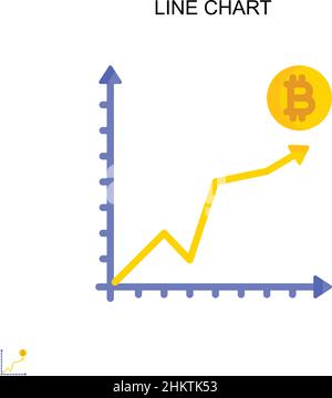 Icône de vecteur simple de graphique en courbes.Modèle de conception de symbole d'illustration pour élément d'interface utilisateur Web mobile. Illustration de Vecteur