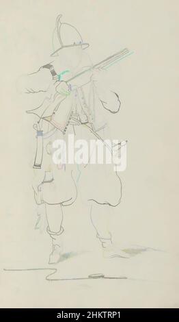 Art inspiré par Soldier fermant la casserole de son musket, les œuvres classiques modernisées par Artotop avec une touche de modernité. Formes, couleur et valeur, impact visuel accrocheur sur l'art émotions par la liberté d'œuvres d'art d'une manière contemporaine. Un message intemporel qui cherche une nouvelle direction créative. Artistes qui se tournent vers le support numérique et créent le NFT Artotop Banque D'Images