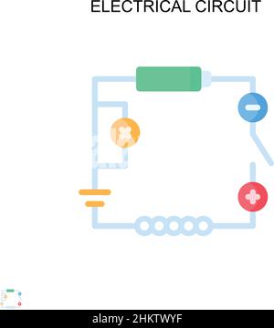 Icône de vecteur simple de circuit électrique.Modèle de conception de symbole d'illustration pour élément d'interface utilisateur Web mobile. Illustration de Vecteur