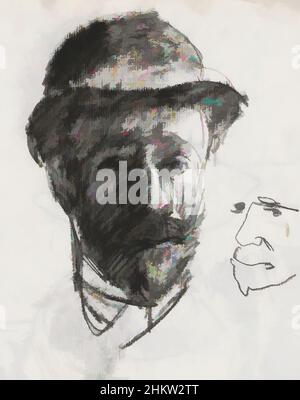 Art inspiré par à côté du visage d'un autre homme. Page 9 de sketchbook XXI avec 19 pages, autoportrait avec chapeau, oeuvres classiques modernisées par Artotop avec une touche de modernité. Formes, couleur et valeur, impact visuel accrocheur sur l'art émotions par la liberté d'œuvres d'art d'une manière contemporaine. Un message intemporel qui cherche une nouvelle direction créative. Artistes qui se tournent vers le support numérique et créent le NFT Artotop Banque D'Images