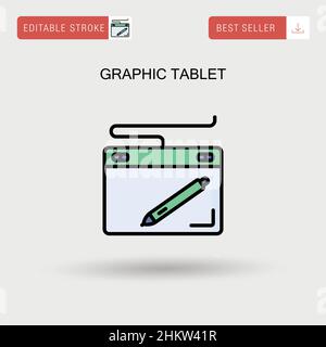 Icône de vecteur simple de tablette graphique. Illustration de Vecteur