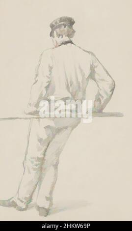 Art inspiré par Un homme avec une casquette penchée contre un faisceau. Penses homme avec une casquette, pays-Bas, Classic œuvres modernisées par Artotop avec une touche de modernité. Formes, couleur et valeur, impact visuel accrocheur sur l'art émotions par la liberté d'œuvres d'art d'une manière contemporaine. Un message intemporel qui cherche une nouvelle direction créative. Artistes qui se tournent vers le support numérique et créent le NFT Artotop Banque D'Images