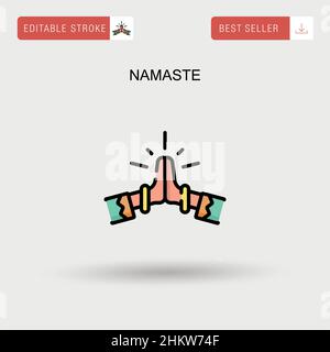 Icône de vecteur simple Namaste. Illustration de Vecteur