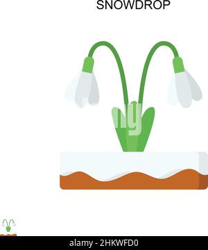 Icône de vecteur simple Snowdrop.Modèle de conception de symbole d'illustration pour élément d'interface utilisateur Web mobile. Illustration de Vecteur