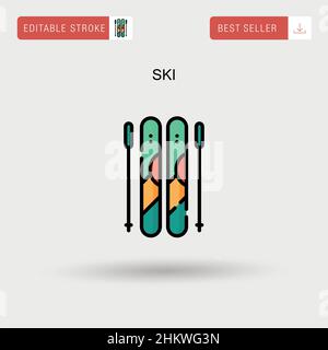 Ski simple vecteur icône. Illustration de Vecteur