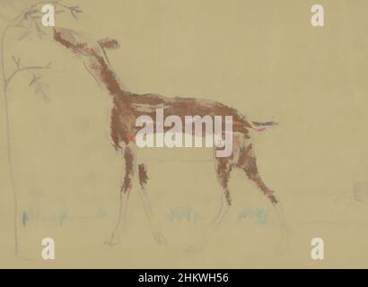 Art inspiré par en arrière-plan une tour d'église, paître des cerfs dans un pré, les œuvres classiques modernisées par Artotop avec un peu de modernité. Formes, couleur et valeur, impact visuel accrocheur sur l'art émotions par la liberté d'œuvres d'art d'une manière contemporaine. Un message intemporel qui cherche une nouvelle direction créative. Artistes qui se tournent vers le support numérique et créent le NFT Artotop Banque D'Images