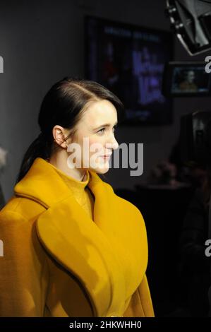 La merveilleuse soirée de patinage de Mme Maisel à Bryant Park, New York, le 5 février 2022 avec Rachel Brosnahan, Alex Borstein, Michael Zegen, photos de Nadja Sayej Banque D'Images