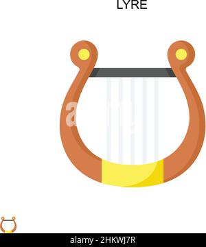 Icône de vecteur simple Lyre.Modèle de conception de symbole d'illustration pour élément d'interface utilisateur Web mobile. Illustration de Vecteur