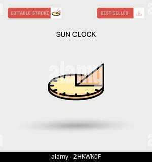 Icône de vecteur simple Sun clock. Illustration de Vecteur